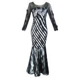 Women's Lacemesh Slim Prom Long Evening Dress