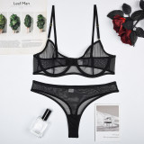 Women's Mesh See-Through Straps Two-Piece Sexy Lingerie Set