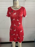 Sexy Lingerie Sexy Christmas Elk Print Sexy Nightdress