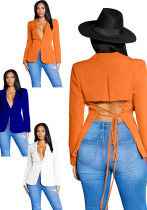 Fashion Women's Sexy V Neck Blazer Solid Color Long Sleeve Coat Fashion Women's Sexy V Neck Blazer Solid Color Long Sleeve Coat