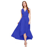 Multi-Wear Crossover Short Front And Long Back Backless Sexy Long Dress