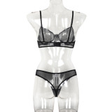 Women's Mesh See-Through Straps Two-Piece Sexy Lingerie Set