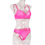 Women's Mesh See-Through Straps Two-Piece Sexy Lingerie Set