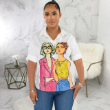 Sexy Fashion Digital Printed Women's Shirt
