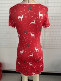 Sexy Lingerie Sexy Christmas Elk Print Sexy Nightdress