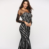 Women's Lacemesh Slim Prom Long Evening Dress