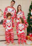 Christmas parent-child home clothes with deer print Round Neck long-sleeved Family Pajama two-piece set