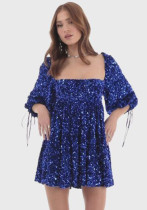 Plus Size Women Sequin Summer Casual Round Neck Short Sleeve Solid Dress Plus Size Women Sequin Summer Casual Round Neck Short Sleeve Solid Dress