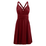 Women Sexy Backless Lace-Up Dress