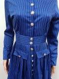 Women long sleeve shirt pleated skirt
