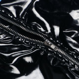 Women Sexy Patchwork Beaded Lace-Up Long Sleeve Crop Top and Shorts Two-piece Set