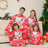 Christmas parent-child home clothes with deer print Round Neck long-sleeved Family Pajama two-piece set