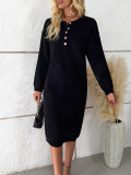Women Winter Casual Round Neck Sweater Dress