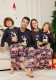 Christmas Cartoon Elk Letter Round Neck Family Pajama Two-piece Set