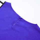 Plus Size African Women Graffiti Contrast Dress