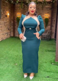Africa Plus Size Women Long Sleeve Slit Dress