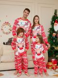 Christmas parent-child home clothes with deer print Round Neck long-sleeved Family Pajama two-piece set