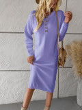 Women Winter Casual Round Neck Sweater Dress