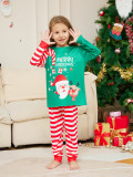 Christmas Cartoon Santa Claus Letter Printed Family Pajama Two-piece Set