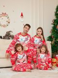 Christmas parent-child home clothes with deer print Round Neck long-sleeved Family Pajama two-piece set