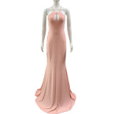 Halter Neck Straps Sequin Slim Sexy Long Dress