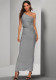 Women's One-Shoulder Elegant Plus Size Solid Color Dress