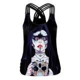 Halloween Skull Print Casual Slim Camisole