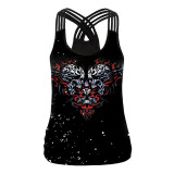 Halloween Skull Print Casual Slim Camisole