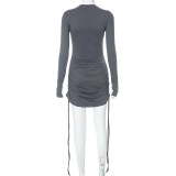 Women's Autumn And Winter Fashionable Long Sleeve Short Dress