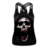 Halloween Skull Print Casual Slim Camisole