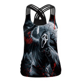Halloween Skull Print Casual Slim Camisole