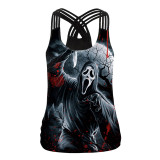Halloween Skull Print Casual Slim Camisole