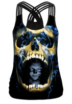 Halloween Skull Print Casual Slim Camisole