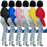 Women Star Embossed Padded Jacket