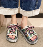 Women Graffiti Thick Soled Slippers