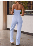 Women Strapless Yoga Wear Dance Sports Fitness Bell Bottom Jumpsuit