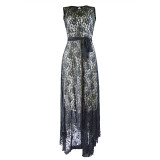 Women Summer Sleeveless Asymmetric Tuxedo Dress