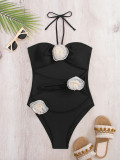 Women Bikini Flower One Piece Swimwear
