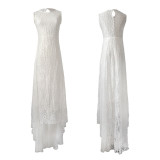 Women Summer Sleeveless Asymmetric Tuxedo Dress