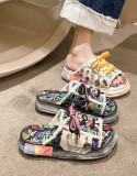 Women Graffiti Thick Soled Slippers