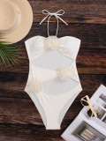Women Bikini Flower One Piece Swimwear