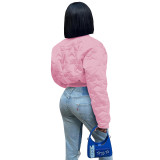 Women Star Embossed Padded Jacket