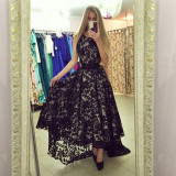 Women Summer Sleeveless Asymmetric Tuxedo Dress