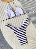 Women Striped Sexy Flower Bikini Swimwear  Two Pieces