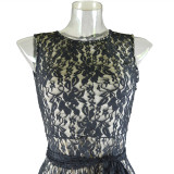 Women Summer Sleeveless Asymmetric Tuxedo Dress