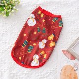 Christmas Dog Cartoon Print Cat Pet T-Shirt