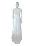 Women Summer Sleeveless Asymmetric Tuxedo Dress
