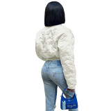 Women Star Embossed Padded Jacket