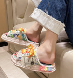 Women Graffiti Thick Soled Slippers