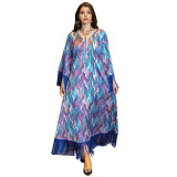 Women Arabian Dubai Muslim Print Abayas